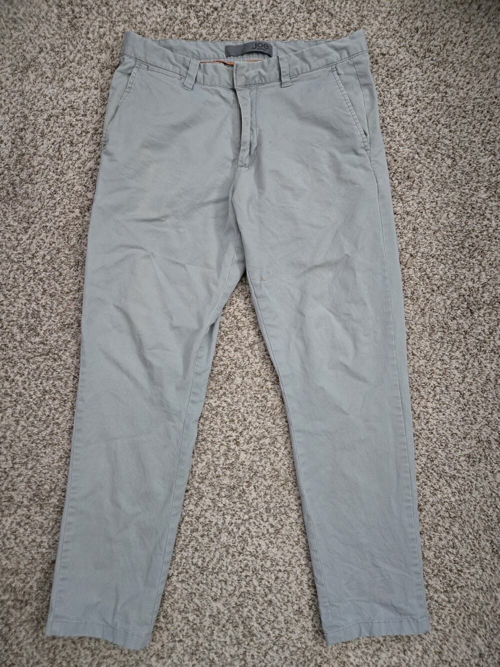 JOE FRESH Super Slim Mens 34x28 Gray Chino Pants Casual Everyday Comfort